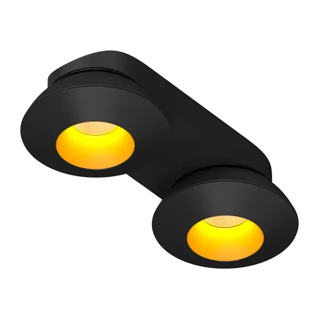 Точечный светильник Ledron KRIS SLIM 2 Black-Gold — черный