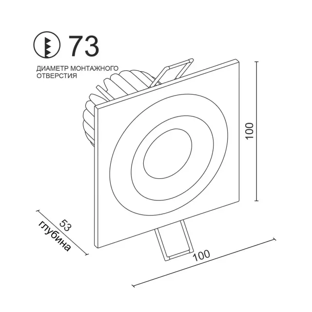 Точечный светильник Ledron LH07SB-R SQ Black-White 10W 4000K DIM TRIAC — черный, ракурс 2