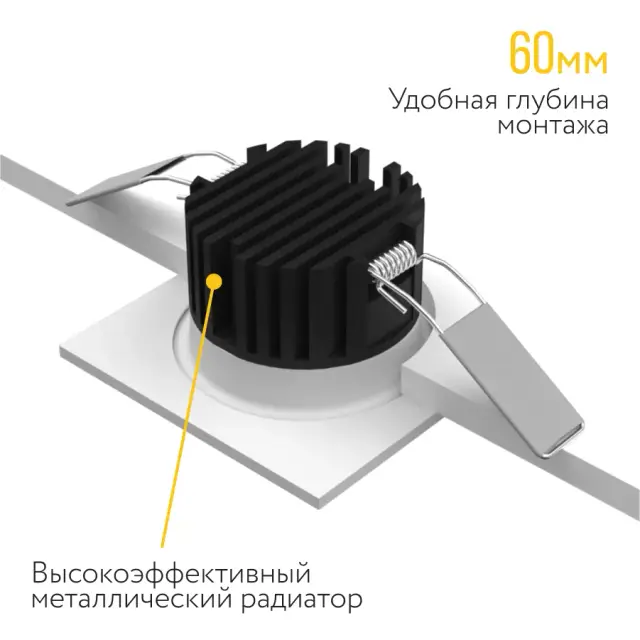 Точечный светильник Ledron LOFT SQ White TRIAC — белый, ракурс 4
