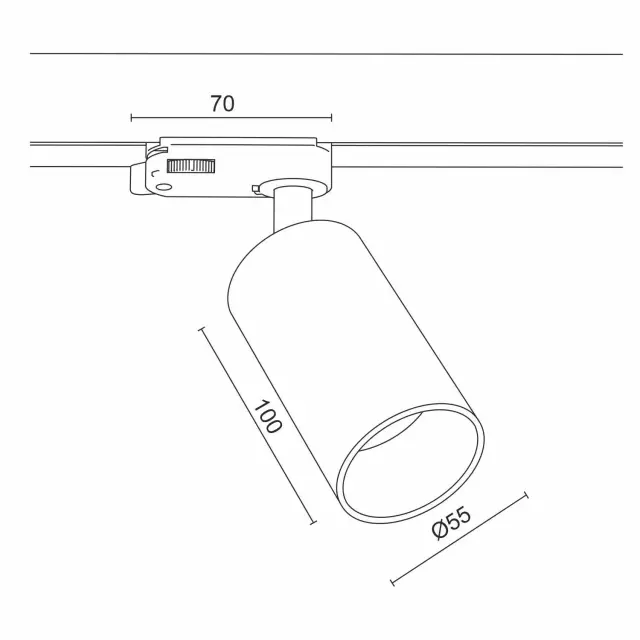Светильник для однофазного трека Ledron MJ-1185 White — белый, ракурс 4