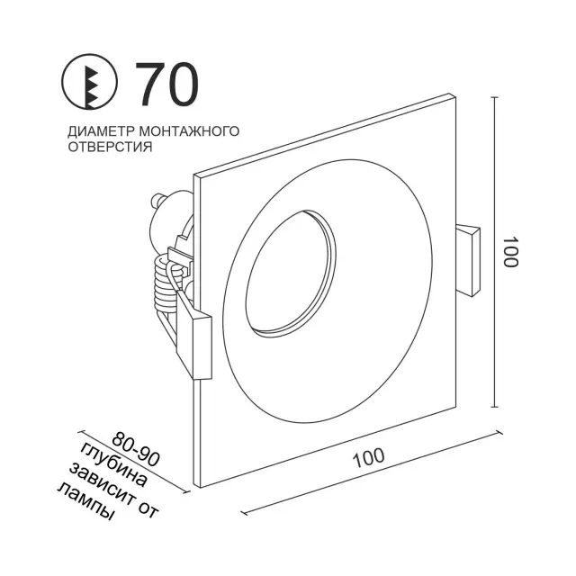 Точечный светильник Ledron MJ1003 SQ White-Gold — белый, ракурс 2