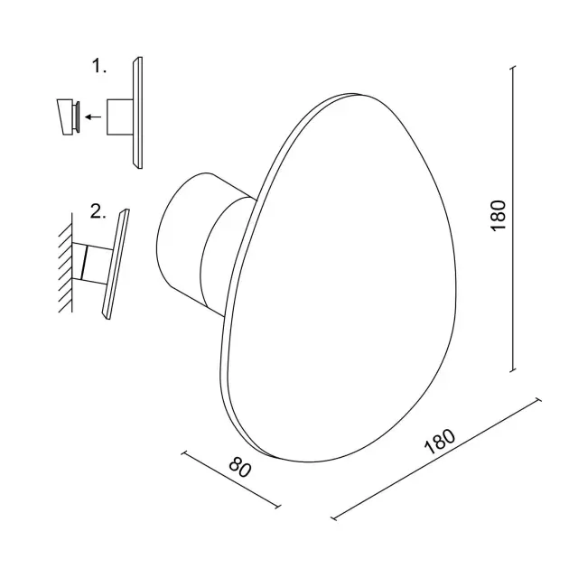 Бра Ledron MW-8407 — белый, ракурс 3
