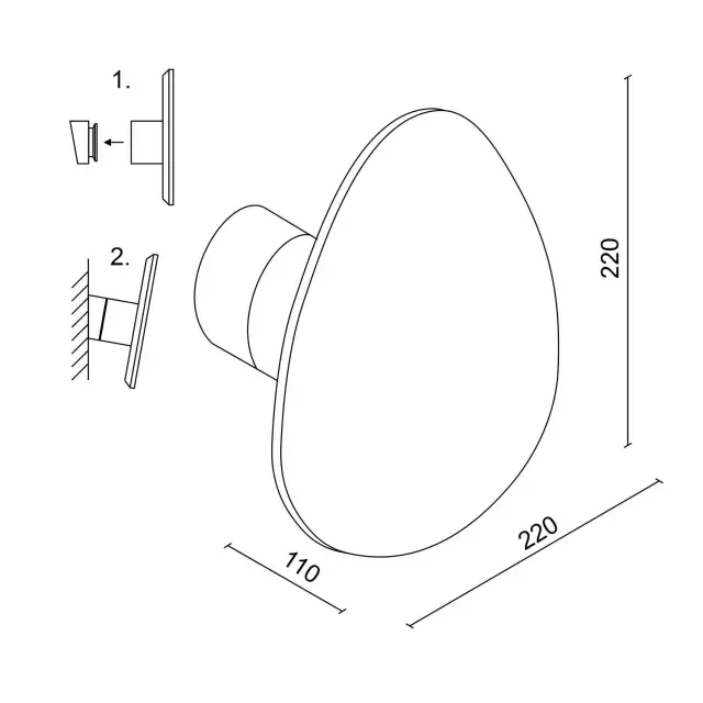 Бра Ledron MW-8408 — белый, ракурс 3