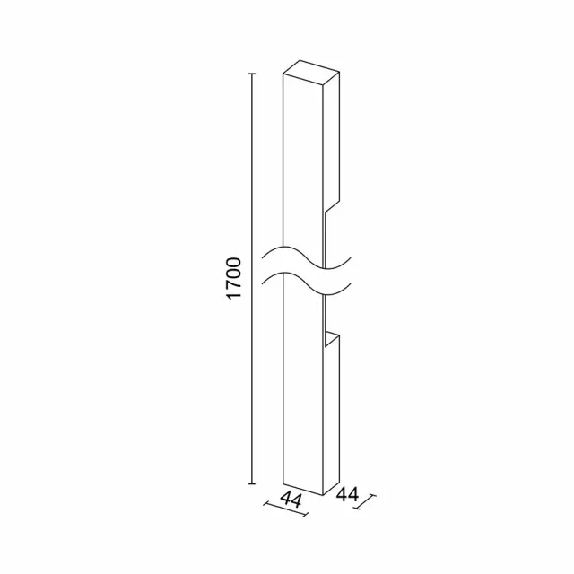 Бра Ledron RAILING 1700 Black — черный, ракурс 4