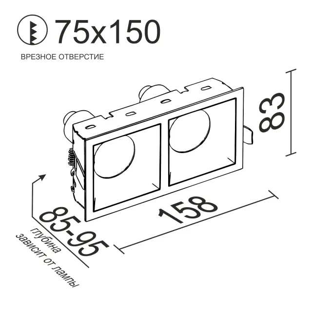 Точечный светильник Ledron RISE KIT2 Gold-Black — золотой, ракурс 2