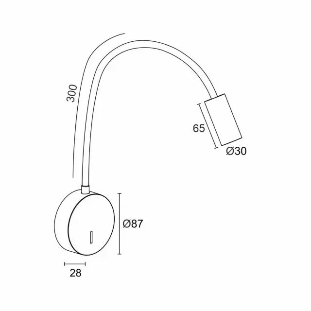 Бра Ledron S30 GN READING Black — черный, ракурс 4