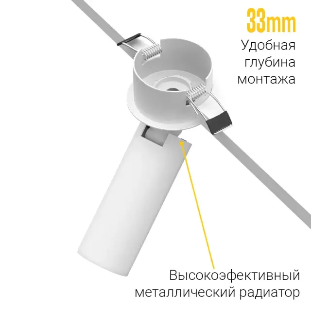 Точечный светильник Ledron SAGITONY R BASIC S40 W — белый, ракурс 7