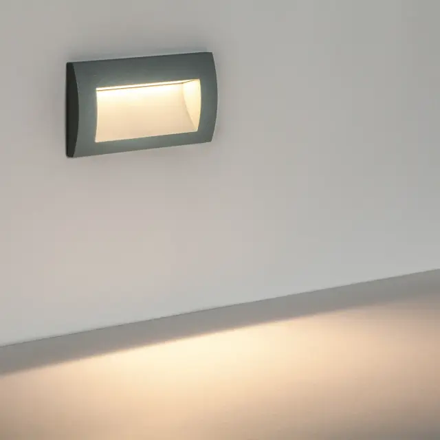 Встраиваемый в стену светильник Lightstar 383592 ESTRA — серый, ракурс 2
