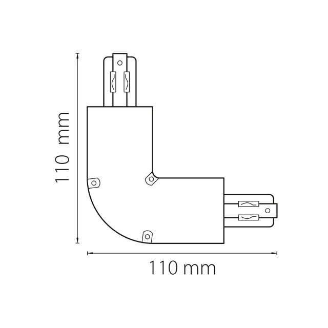 Соединитель для трехфазного трека Lightstar 504126 BARRA — белый, ракурс 2