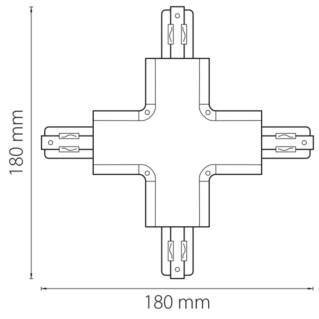 Соединитель для трехфазного трека Lightstar 504149 BARRA — серый, ракурс 2