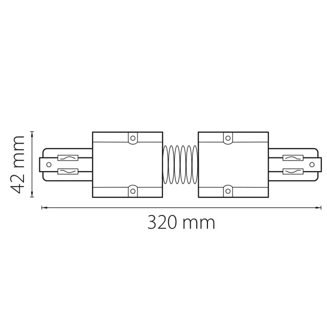 Соединитель для трехфазного трека Lightstar 504159 BARRA — серый, ракурс 2