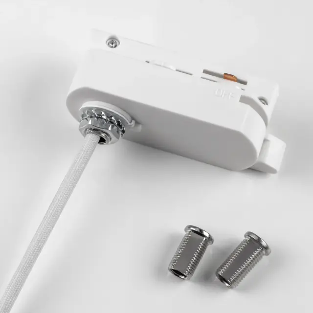 Адаптер для однофазного шинопровода Lightstar 592006 BARRA — белый, ракурс 2