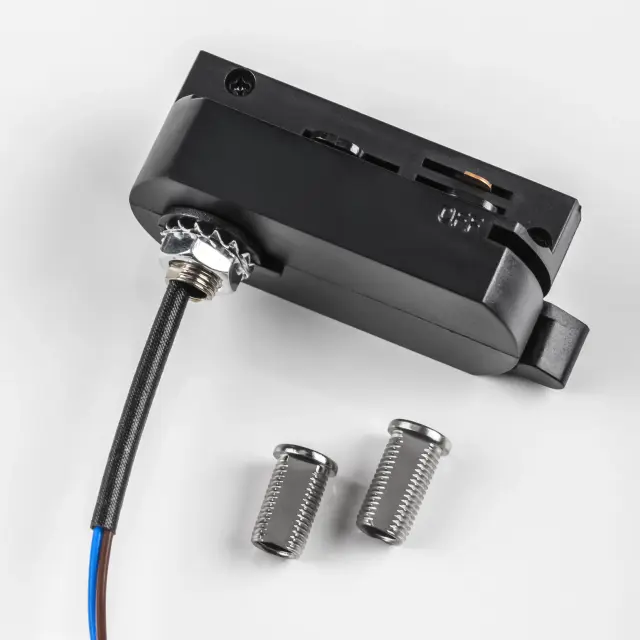Адаптер для однофазного шинопровода Lightstar 592007 BARRA — черный, ракурс 2