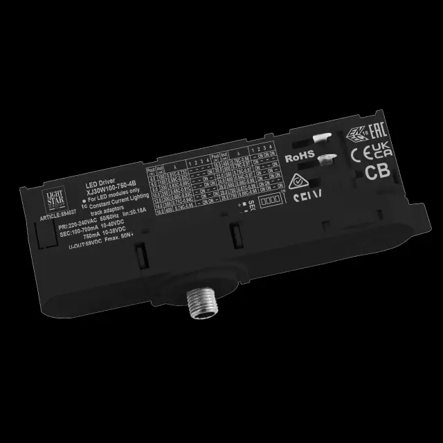 Адаптер для трехфазного шинопровода Lightstar 594037 QUATTRO — черный