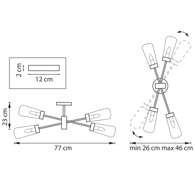 Бра Lightstar 690643 CROTONE — золотой, ракурс 2