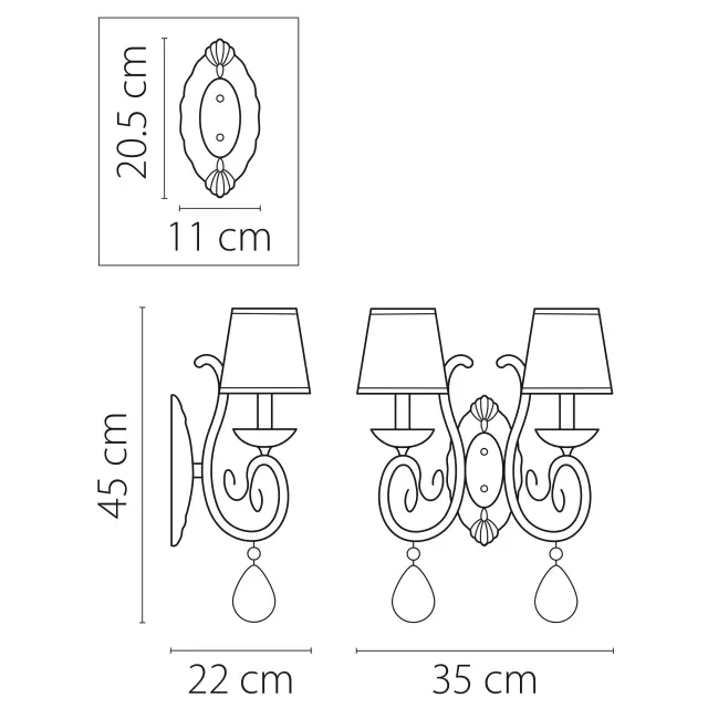 Бра Lightstar 693624 RICERCO — хром, ракурс 2