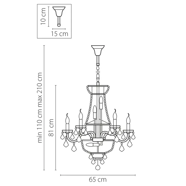 Люстра Lightstar 700161 CLASSIC — бронза, ракурс 2
