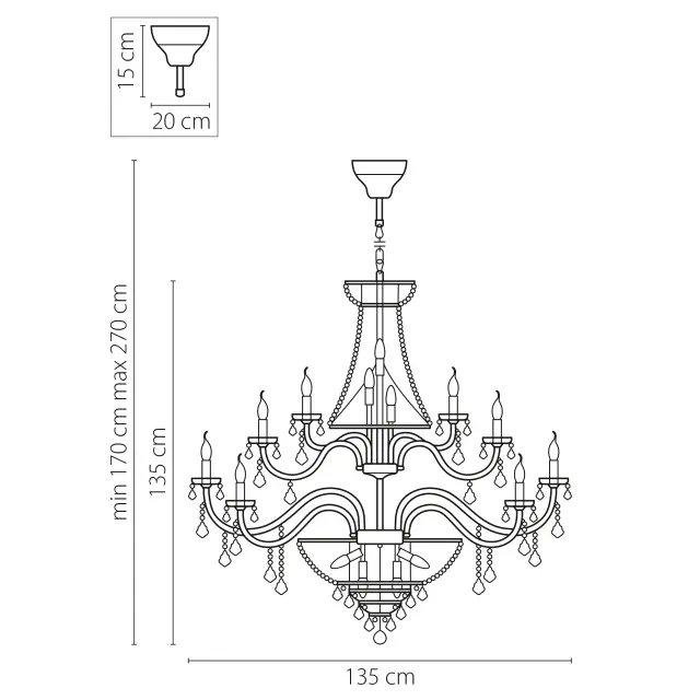Люстра Lightstar 700514 CLASSIC — хром, ракурс 2