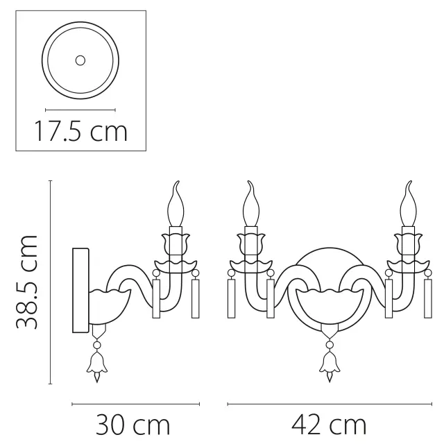 Бра Lightstar 716624 CAMPANA — хром, ракурс 2