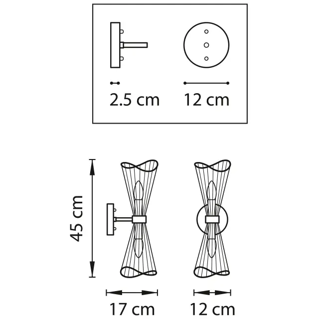 Бра Lightstar 728623 ZETA — золотой, ракурс 2