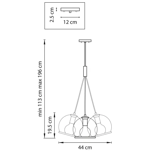 Люстра Lightstar 729031 SFERICO — латунь, ракурс 2