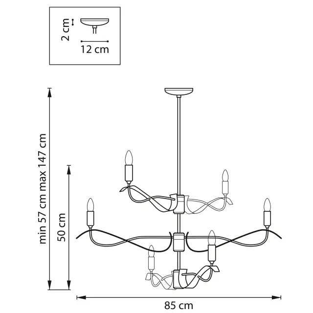 Люстра Lightstar 733267 RAGNO — черный, ракурс 2