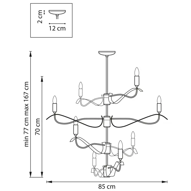 Люстра Lightstar 733287 RAGNO — черный, ракурс 2