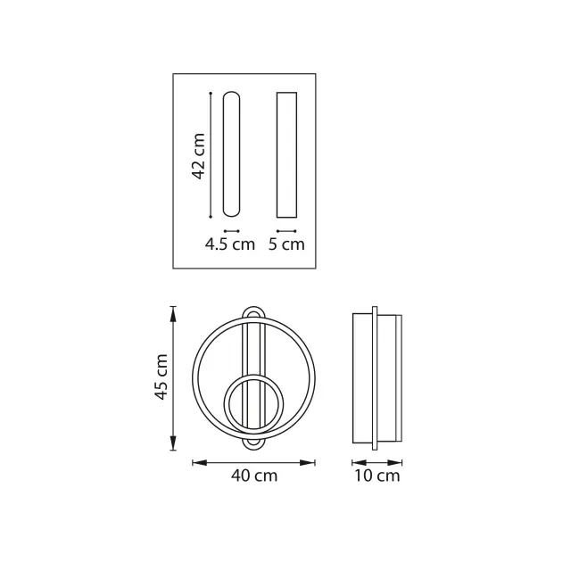 Бра Lightstar 738667 UNDINE — черный, ракурс 3