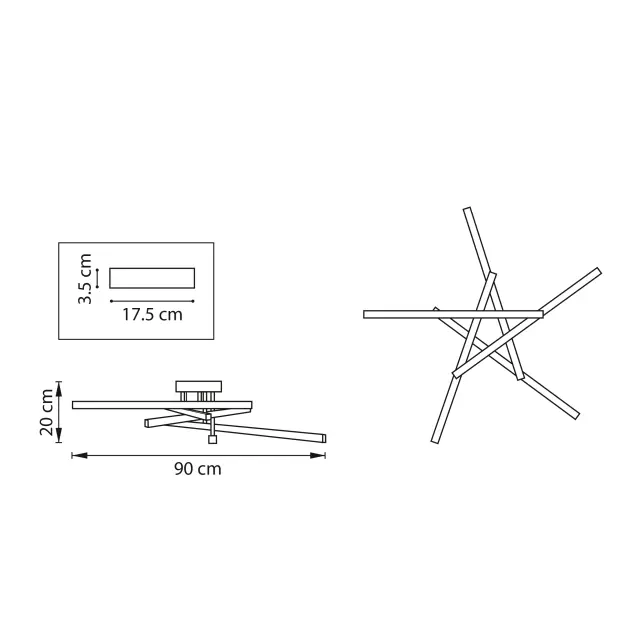 Люстра Lightstar 739033 PALLA — золотой, ракурс 5