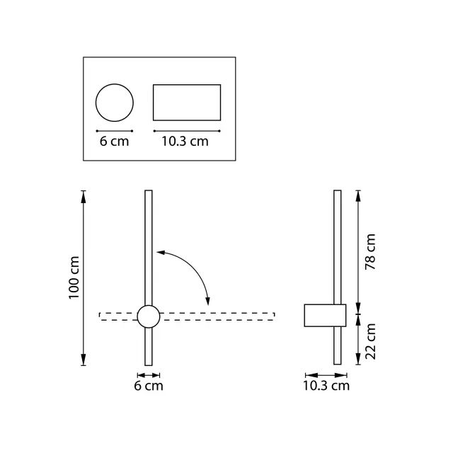 Бра Lightstar 748643 TUBO — золотой, ракурс 5