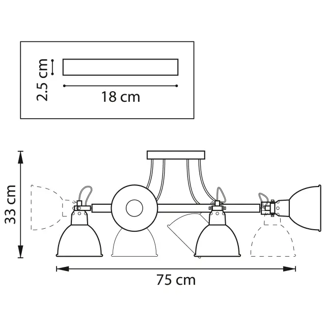 Люстра Lightstar 761067 ACROBATA — черный, ракурс 2