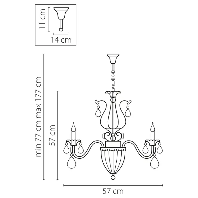 Люстра Lightstar 790061 SCHON — бронза, ракурс 12