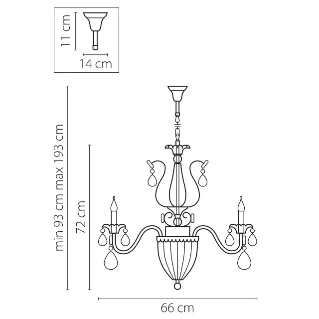 Люстра Lightstar 790111 SCHON — бронза, ракурс 12