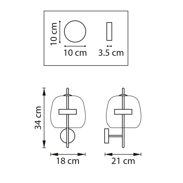Бра Lightstar 804618 CUPOLA — золотой, ракурс 9