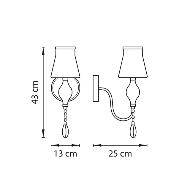 Бра Lightstar 806610 ESCICA — хром, ракурс 5