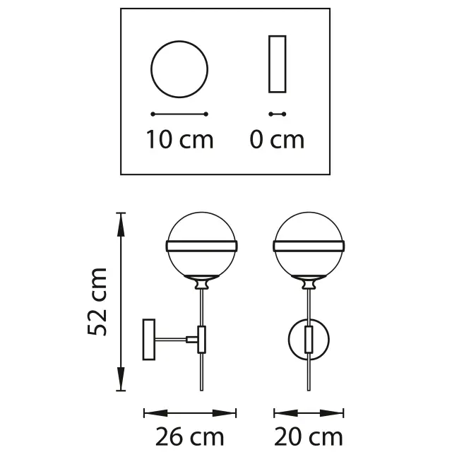 Бра Lightstar 813617 GLOBO — черный, ракурс 2
