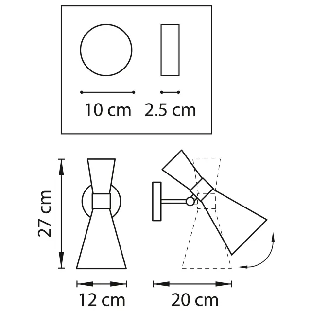Бра Lightstar 816617 DUMO — золотой, ракурс 2