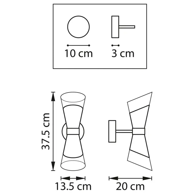 Бра Lightstar 817622 STRATO — золотой, ракурс 2