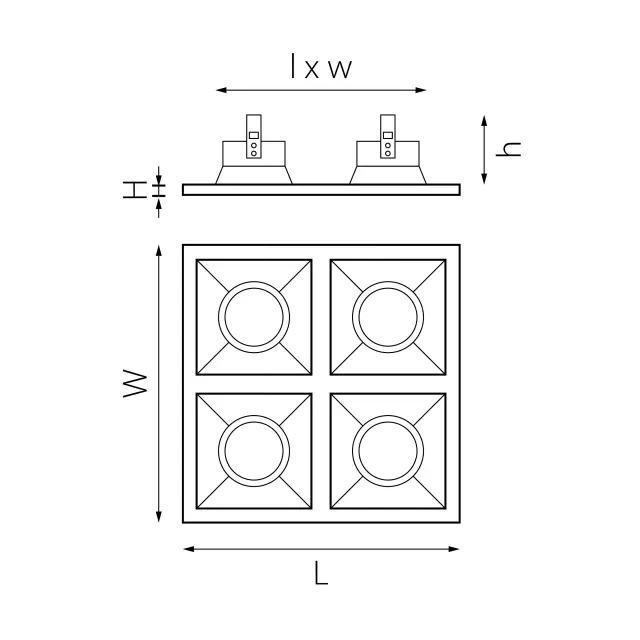 Точечный светильник Lightstar D54703030303 DOMINO — черный, ракурс 2