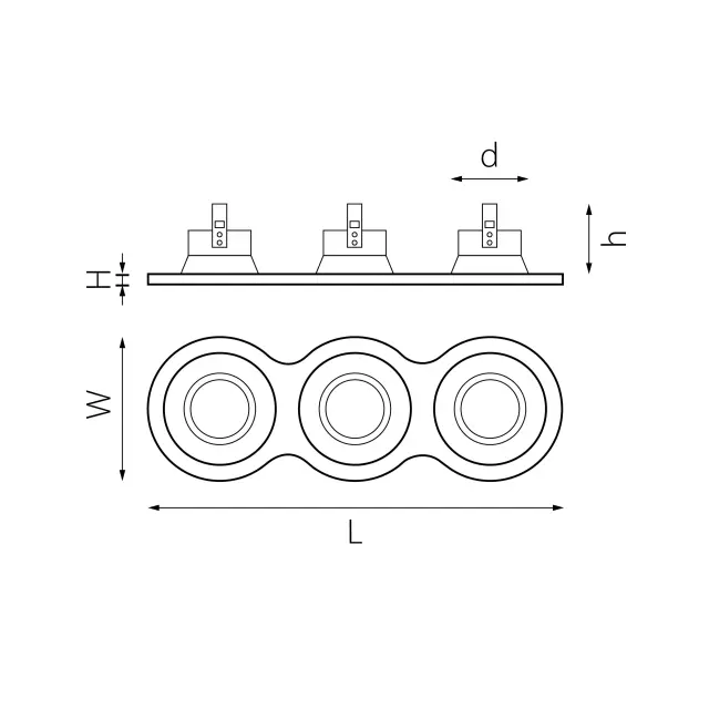 Точечный светильник Lightstar D637030703 DOMINO — черный, ракурс 2