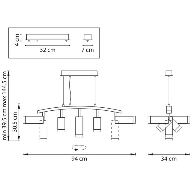 Светильник Lightstar LR7353728730 RULLO — черный, ракурс 2