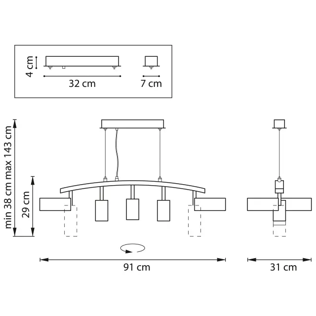 Светильник Lightstar LR735872363 RULLO — черный, ракурс 2