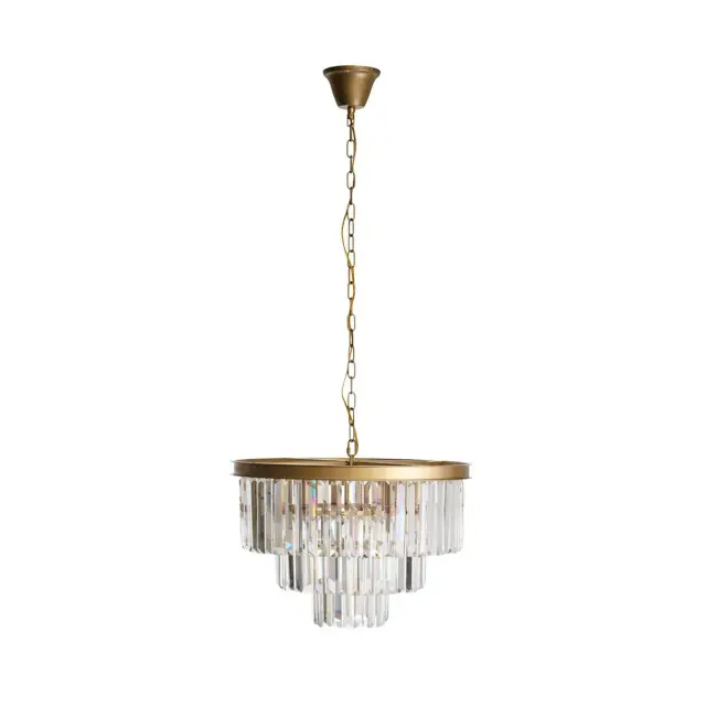 Люстра Loft IT 10019/500C PRISM CLEAR — золотой