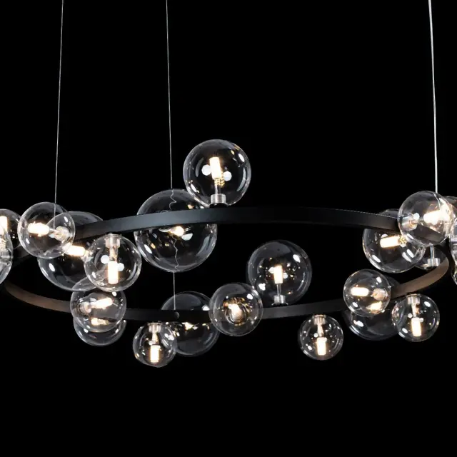 Люстра Loft IT 10023/1200 MOLECULE — черный, ракурс 2