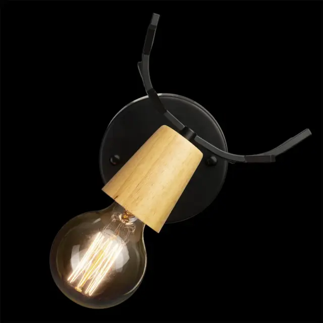 Бра Loft IT 10024/1W Black SVEN — черный, ракурс 4
