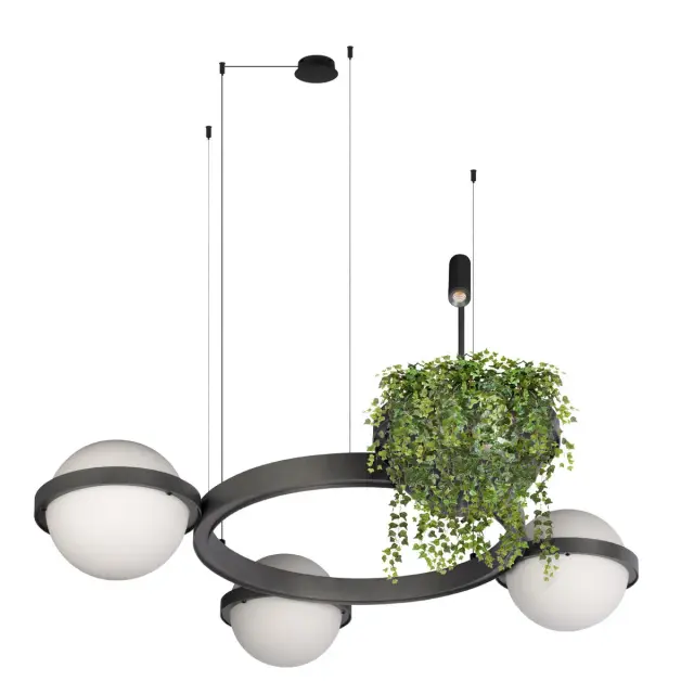 Светильник Loft IT 10121/3 Dark grey JARDIN — черный, ракурс 3