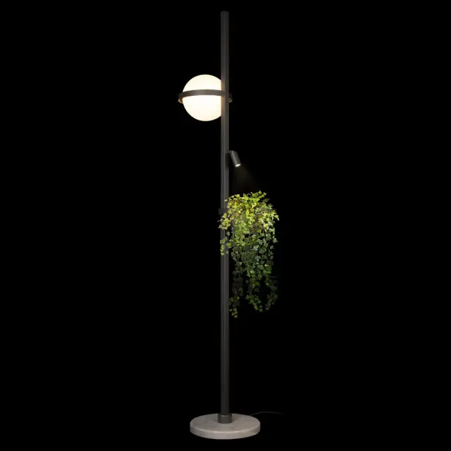 Торшер Loft IT 10121/F Dark grey JARDIN — черный, ракурс 2