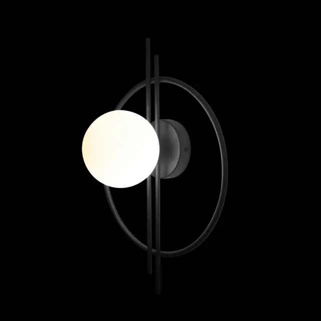Бра Loft IT 10143 Black CIRCLE — черный, ракурс 4