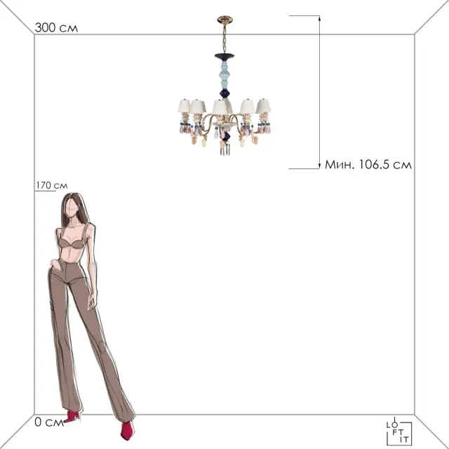 Люстра Loft IT 10203/10 Mult GRACE — цветной, ракурс 8