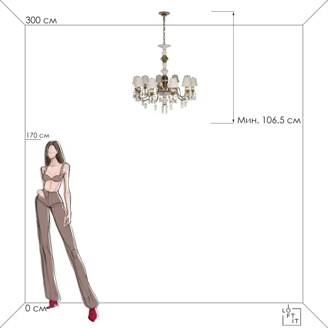 Люстра Loft IT 10203/10 White GRACE — золотой, ракурс 8